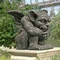 thumbnail image 3 of Design Toscano Emmett the Gargoyle Gothic Decor Statue, Small 25 cm, Polyresin, Greystone, 3 of 7
