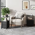 thumbnail image 2 of End Table with Charging Station, Side Table with 2 USB Ports and Outlets, Nightstand with Cloth Drawer, Set of 2, Couch Table, Charcoal Grey TB01BY052, 2 of 13
