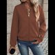 thumbnail image 4 of Chaqueta Informal de Mujer con Cuello Alto y Cremallera, Ideal para Otoño. Conjuntos con Bolsillos. Color Caramelo 5XL, 4 of 9
