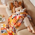 thumbnail image 3 of BLEUM CADE Fall Throw Blanket,Pumpkin Maple Leaves Plaid Blanket,Super Soft Flannel Throw Blankets for Bed Couch Sofa 50"x60", 3 of 9