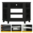 thumbnail image 5 of Heynemo Corner TV Stands for TVs up to 55'', Media Console Table with Adjustable Shelves, Acrylic Doors with Double-Diamond Design, Wood Modern Entertainment Center for Living Room Bedroom, Black, 5 of 9