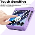 thumbnail image 3 of for Motorola Razr+ 2023 Case with Integrated Glass Screen Protector, Slim Matte Hard PC Back Cover Scratch-Resistant Full Coverage Phone Case for Moto Razr Plus 2023 - Purple, 3 of 12