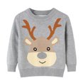 thumbnail image 2 of Odeerbi Kids Boys Girls Christmas Sweater Cute Winter Thermal Knit Crewneck Sweater Kids Baby Fall Christmas Pullover Sweater Knitted Bottoming Shirt Kids Clothes Gray, 2 of 4