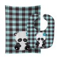thumbnail image 1 of "Treasures Baby Bib & Burp Cloth, Panda on Plaid, Large" Caroline's Treasures BB6800STBU, 1 of 1