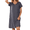 Dark Grey, variant on Zipper Robes for Women Short Sleeves Knit Bathrobes Knee Length Soft Lace Trim Loungewear with Pockets