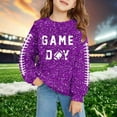 thumbnail image 2 of Byoo Big Girls Football Glitter Print Sweatshirt Sports Casual Crewneck Pullover Top, 2 of 4