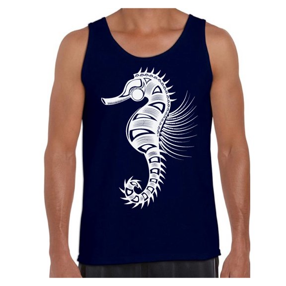 Awkward Styles Seahorse Tank Top for Men Patterned Tanks for Men Men's Fashion Collection Tracery Tank Top for Dad Indian Pattern T-Shirt for Men Gifts for Husband Seahorse Shirts Marine T-Shirt