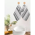 thumbnail image 2 of Grey Stripe Kitchen Dish Towels for Drying Dishes Set of 2, Farmhouse Minimalist Striped Waffle Weave Microfiber Hand Tea Bathroom Towels Quick Dry & Absorbent Towel 12x12, 2 of 7