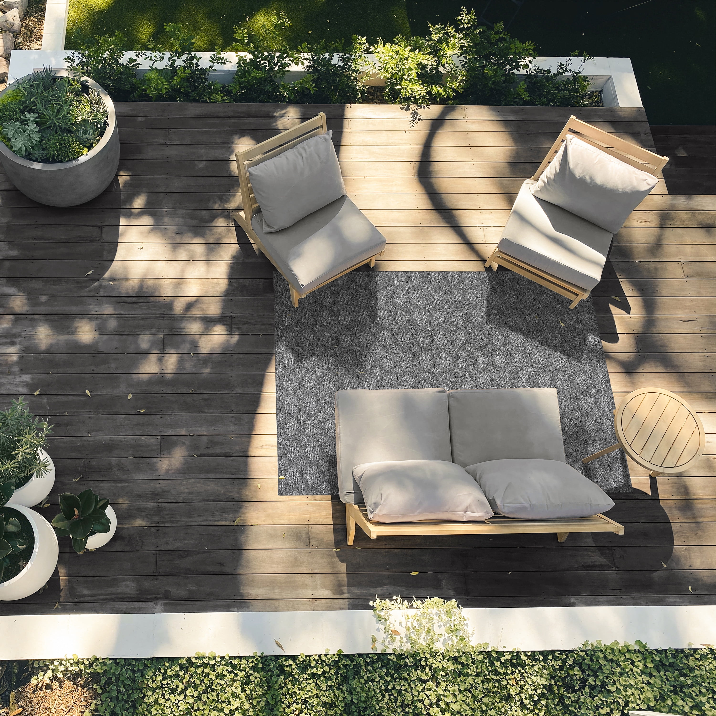 Garland Rug Garden Trellis Polypropylene Heather Gray Indoor/Outdoor Area Rug, 6' x 9'