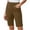 *Brown, variant on Women's High Waist Stretch Twill Bermuda Shorts,Casual Summer Hiking and Outdoor Short with Pockets Wine,Women's Plus L