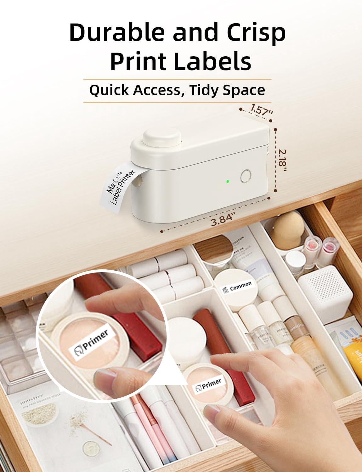 L1 Label Maker Machine With Tape Includes 3 Tapes - Portable & Rechargeable Makers Compatible 9 12 16mm Mini Labeler For Organizing Office Home School