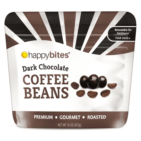 Happy Bites Dark Chocolate Covered Coffee Beans, 16 oz
