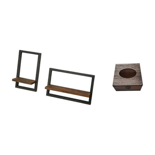 Estantes de pared para almacenamiento,Estantes flotantes de madera Estantes de pared de madera,Estantes de pared para almacenamiento y exhibición,Estuche de pañuelos de escritorio,Caja de