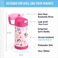thumbnail image 2 of Thermos Kids Stainless Steel Vacuum Insulated Funtainer 12 oz Water Bottle with Flip Up Straw, Minnie, 2 of 6
