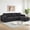Black, variant on MCombo 122.8" L-Shaped Modular Sectional Sofa, Ultra Plush Deep Seat Boneless Couch with Chaise, Modern Comfortable Living Room Furniture, Black
