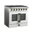 thumbnail image 4 of Forno Galiano 36-inch French Door Gas Range White and Antique Brass Design, 6 Sealed Burners 83,000 BTU, 5.36 cu.ft. Convection Oven, 4 of 5