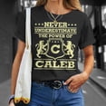 thumbnail image 4 of Never Underestimate Caleb Personalized Name Unisex TShirt, 4 of 6