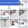 thumbnail image 4 of Desagüe de Lavabo de Baño RAINJESTON de Acero Inoxidable con Válvula Pop-up Cromada, 4 of 6