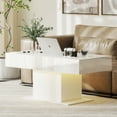 thumbnail image 1 of HOMCOM LED Extendable Coffee Table, High Gloss White Center Table, 1 of 9