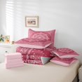 thumbnail image 6 of Manfei bohemian Flowers 7-Piece Twin Bedding Sets,Victorian Baroque Damask Bedding Comforter Set,Pink White Sheet Sets For Girls Kids,Luxury Bedroom Decor Reversible, 6 of 8