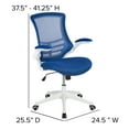 thumbnail image 4 of Flash Furniture Kelista Mid-Back Blue Mesh Swivel Ergonomic Task Office Chair with White Frame and Flip-Up Arms, 4 of 15