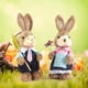 thumbnail image 5 of 2 figuras de conejo de Pascua, regalo de Pascua, linda estatua decorativa de conejo de paja. Estilo B, 5 of 8