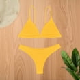 thumbnail image 5 of UTSJKR Women's Triangle Bikini Set Textured Frilled Smocked Ruched Push Up Swimsuit Two Piece Bathing Suit Yellow M, 5 of 7