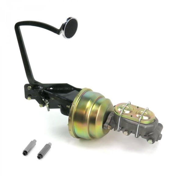 Helix Suspension Brakes & Steering 320283 8 in. Dual OEM X Disc & Disc Brake Pedal Kit with 3 in. Chrome Pad for 1935-1940 Ford