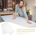 thumbnail image 3 of Yardwe Beige Polyester Tablecloth with Fringe, Decorative Cover for Buffet, Picnic, Outdoor and Indoor Use, 3 of 8