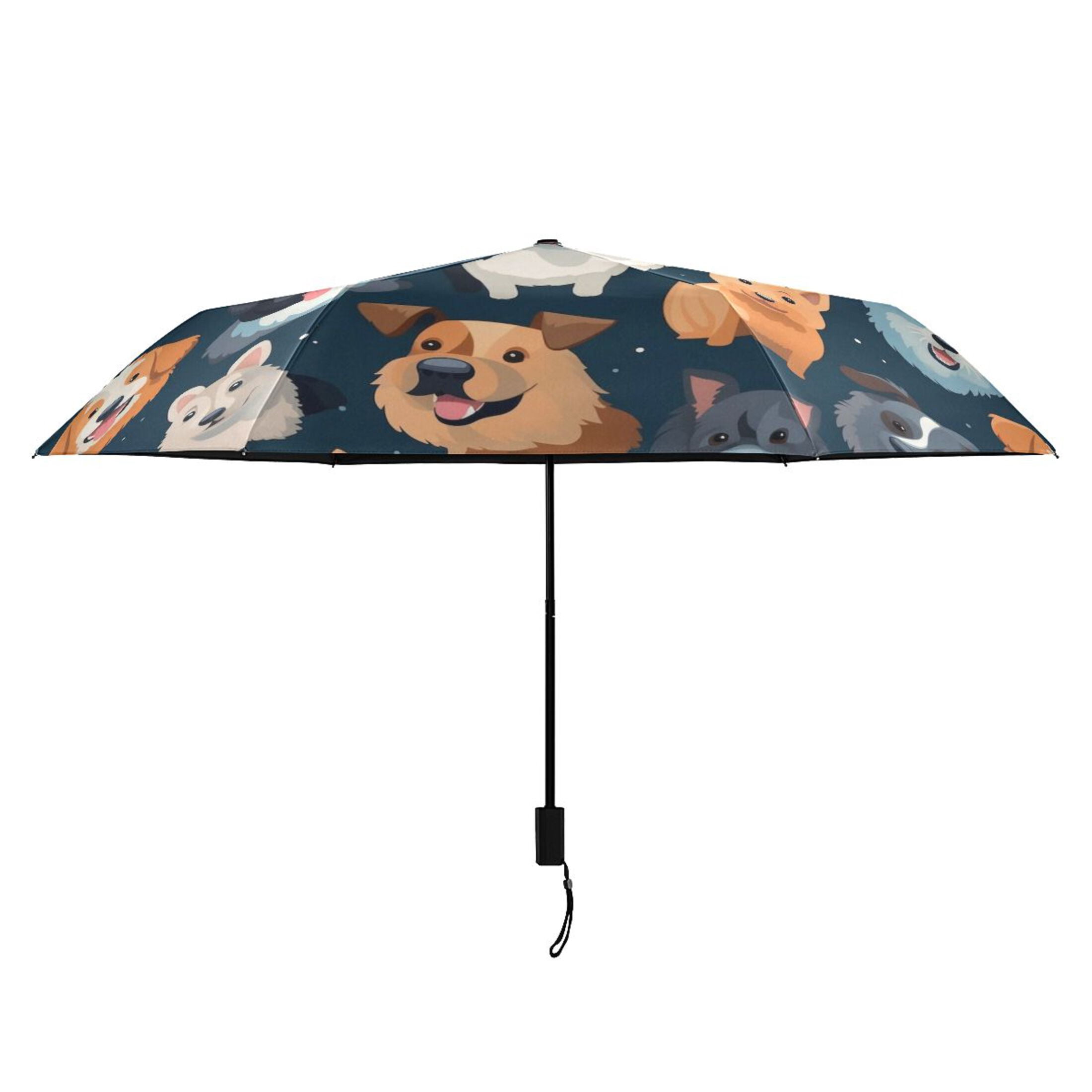 Various Happy Dogs Compact Sun Umbrella Windproof Travel Umbrellas for Rain Strong Portable UV Protection