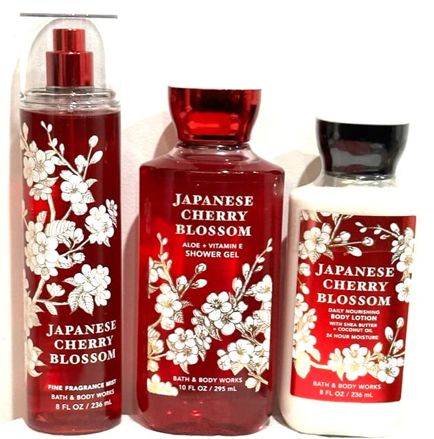 Bath and Body Works Japanese Cherry Blossom Body Lotion, Shower Gel and ...