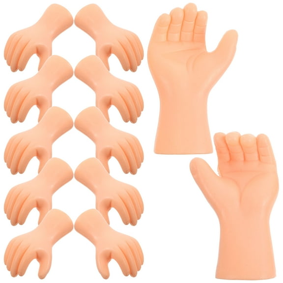 RENACLIPY Beige Plastic Doll Hand Replacement Parts, 6 Pairs Craft Accessories for Doll Making and Repair