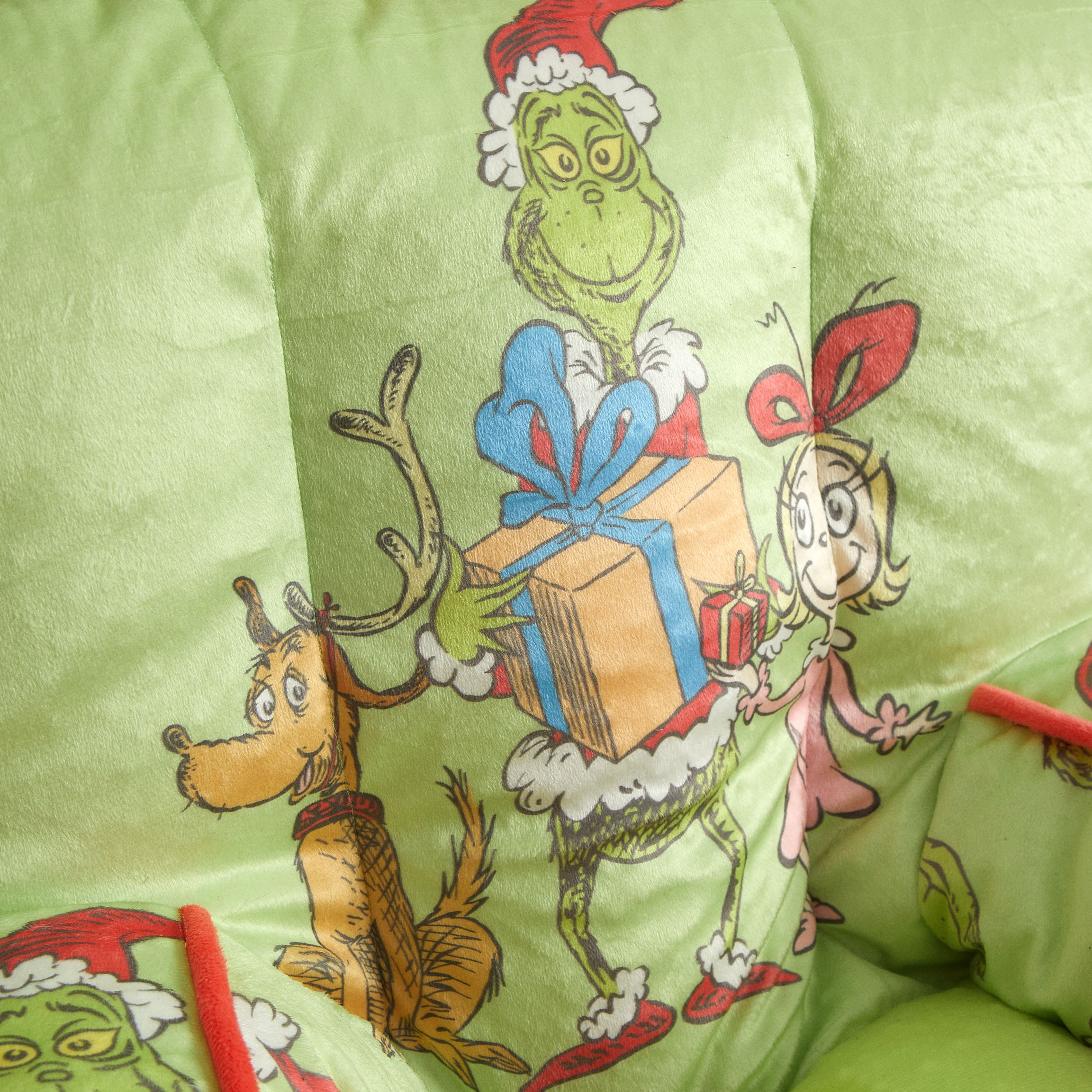 Grinch 18" Toddler Square Beanbag Chair, Green