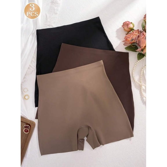 3-Pack Womens Seamless High Waist Boyshorts Mixed Color