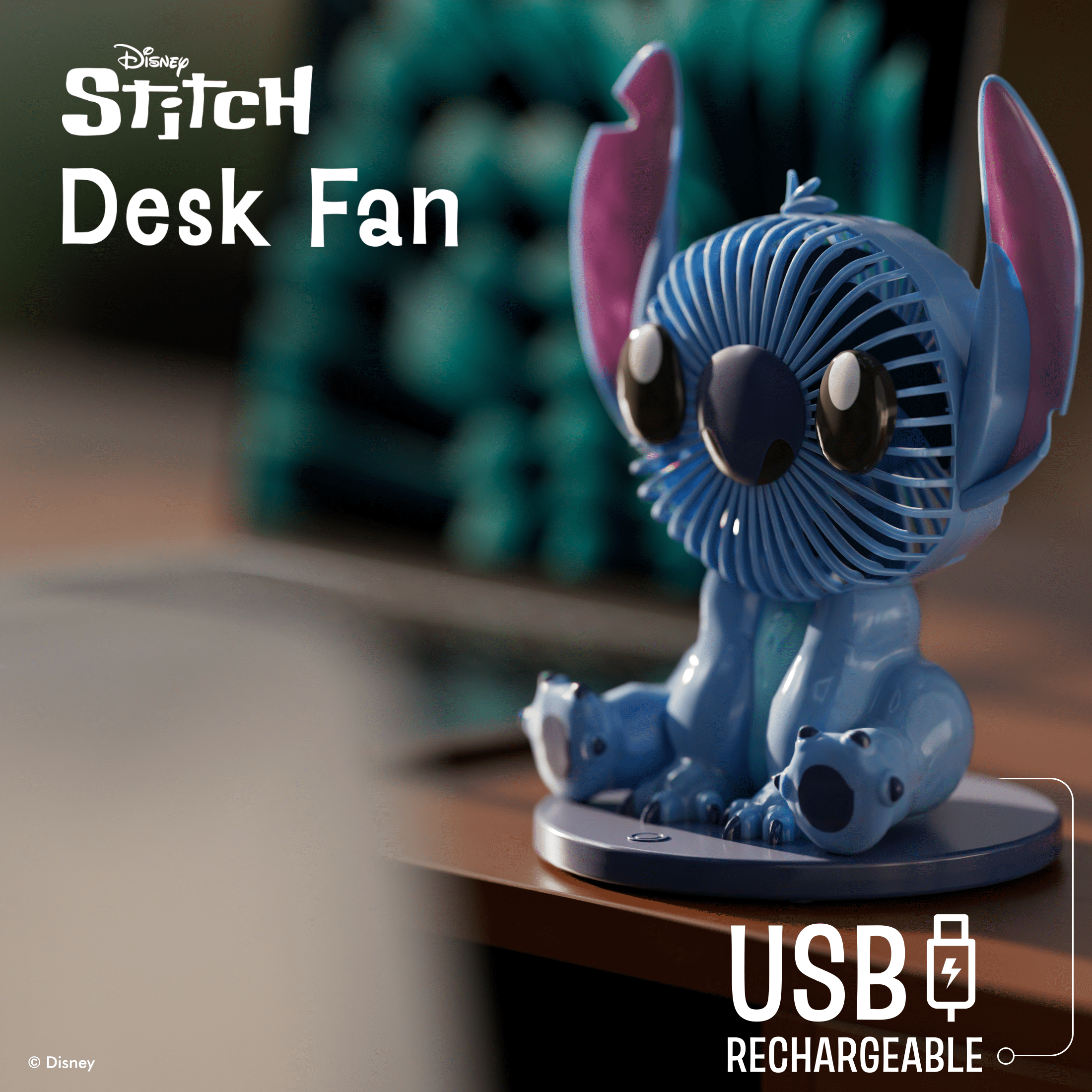 Disney Molded Cute Stitch Tabletop Desk Fan - Walmart.com