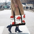 thumbnail image 4 of FORMRS Canvas Laptop Tote Bag for Women with 15.6" Computer Compartments Shoulder Handbag, Red Santa Hats Pattern, 4 of 7