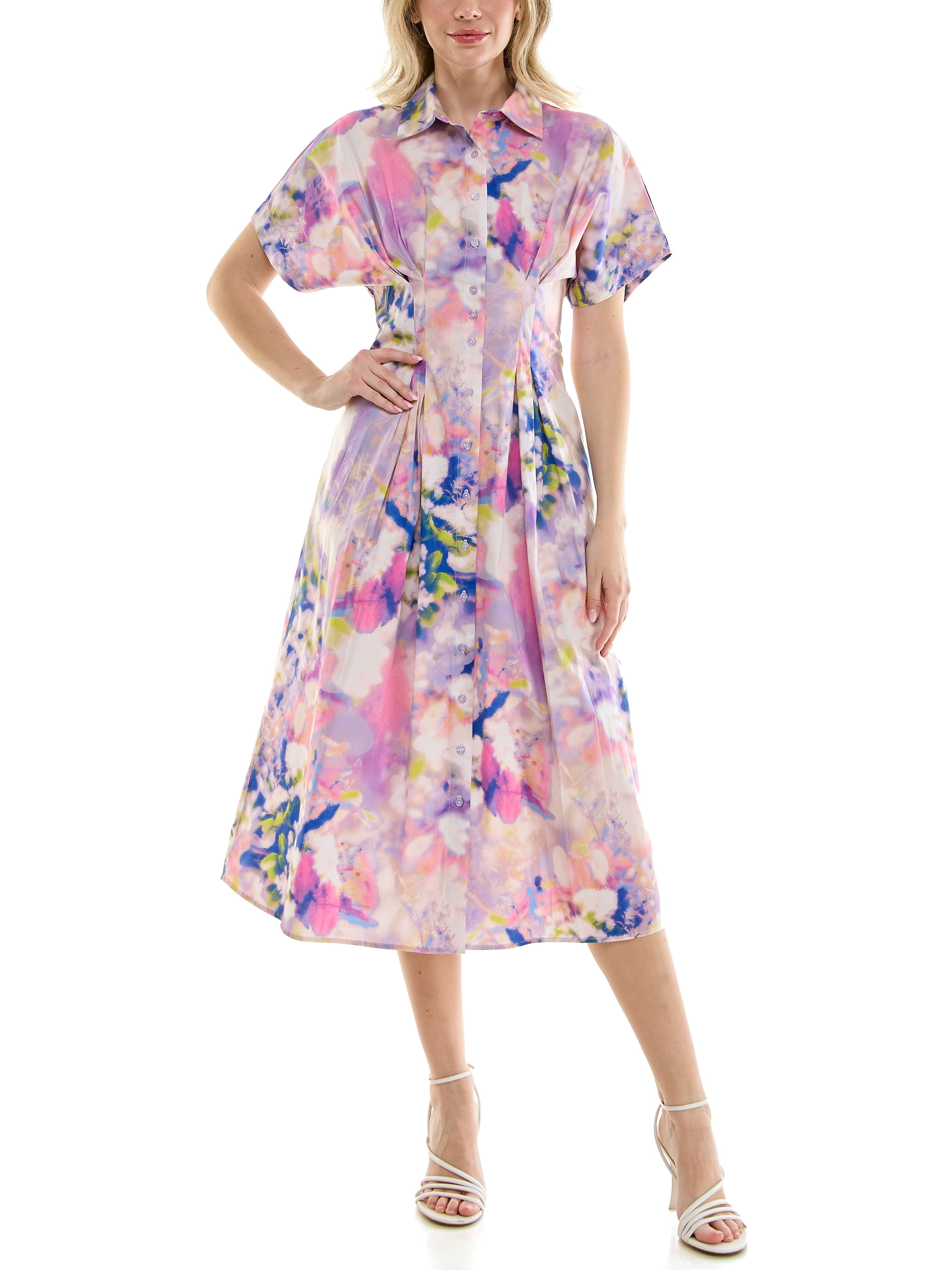 Nicole Miller Pintuck Waist Shirtdress, Sizes 4-16