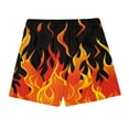thumbnail image 5 of FRSASU Men's Basketball Shorts Casual Workout Athletic Shorts Mesh Flame Graphic Print Running Velvet Short Pants Orange, 5 of 9