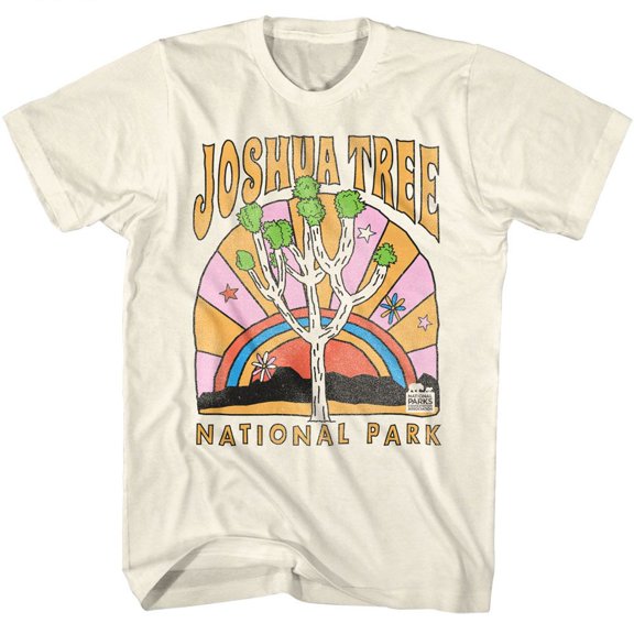 National Parks Joshua Tree Doodle Natural Adult T-Shirt
