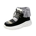 thumbnail image 3 of YOUYEDIAN Boots for Women Fall Winter Plush Soft Fashion Lace-up Platform Casual Warm Round Toe Mid Calf Boots Versatile Fuzzy Outdoor Non Slip Snow Shoes, 3 of 5