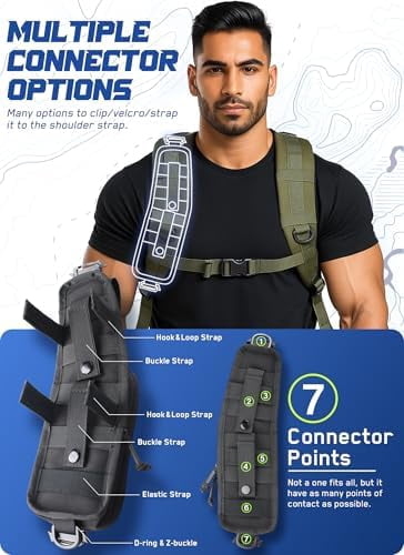 Voylla Molle Backpack Accessories Pouch of Curve Design Version, Tactical Backpack Strap Pouch Hiking Backpack Attachment Pack