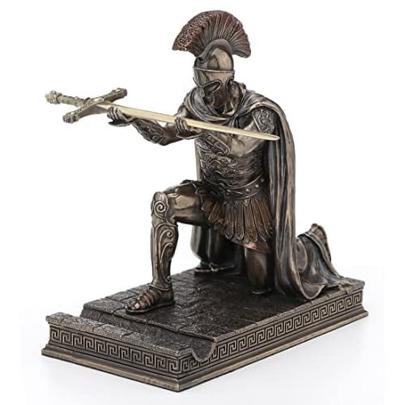 Roman Commander Kneeling Letter Opener / Pen Holder Bronze Finish Statue