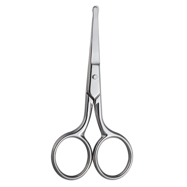 Tijeras de seguridad para recortar vello de nariz redondeada, multiusos, con punta redonda, para vello facial, cejas, barba y bigote.