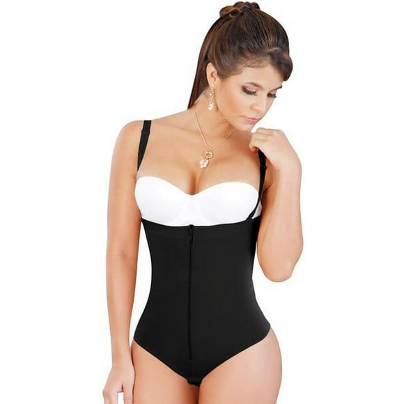 Salome 0212 Fajas Tanga Colombianas Reductoras y Moldeadoras Shapewear Thong for Women Body Shaper Black M