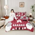 thumbnail image 4 of Homewish Letter Monogrammed A 2pcs Bedding Comforter Set For Teens Boys Girls,Geometric Honeycomb Hexagon Twin Comforter Sets,Abstract Retro Vintage Breathable Bedding Set,Luxury Bedroom Decor, 4 of 8