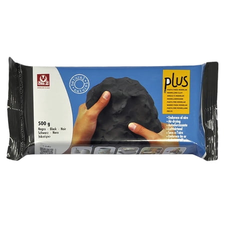 Sio-2 Plus Natural Self-Hardening Modeling Clay, Black, 1.1 Lb (500 G)
