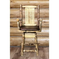 Glacier Country Collection Counter Height Swivel Captain's Barstool - Saddle Upholstery
