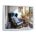 thumbnail image 2 of Designart "Vibrant Serape Blue and Beige Mexican Art" Mexican Floater Framed Wall Art Print, 2 of 7
