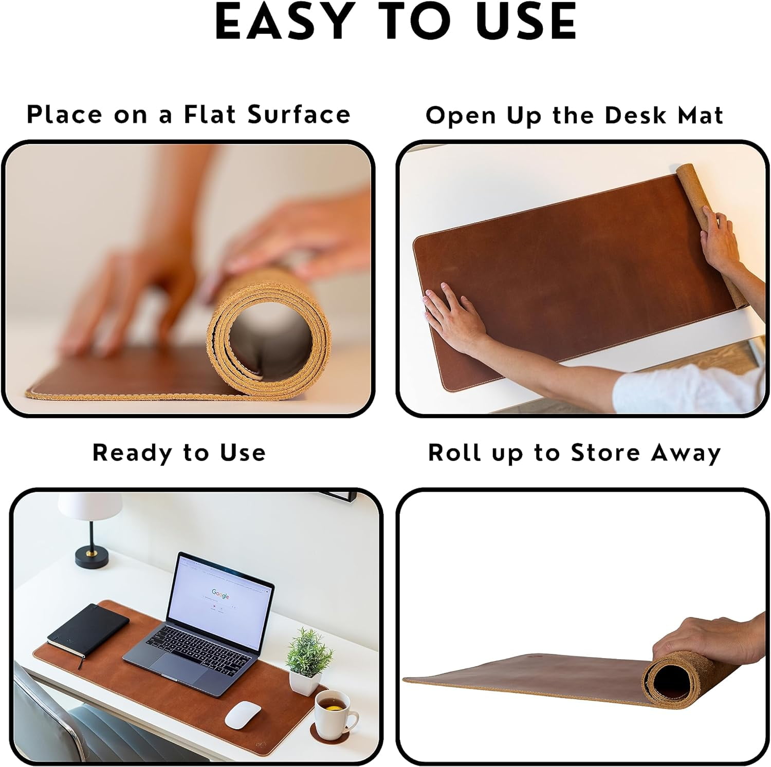 Real Leather Desk Pad Large Mouse Pad 28x13