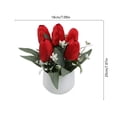 thumbnail image 3 of Mini tulipanes artificiales en maceta, flores falsas tipo bonsái, arreglo floral artificial realista para decoración de interiores, plástico, para escritorio, mesa o como detalle decorativo, 3 of 6